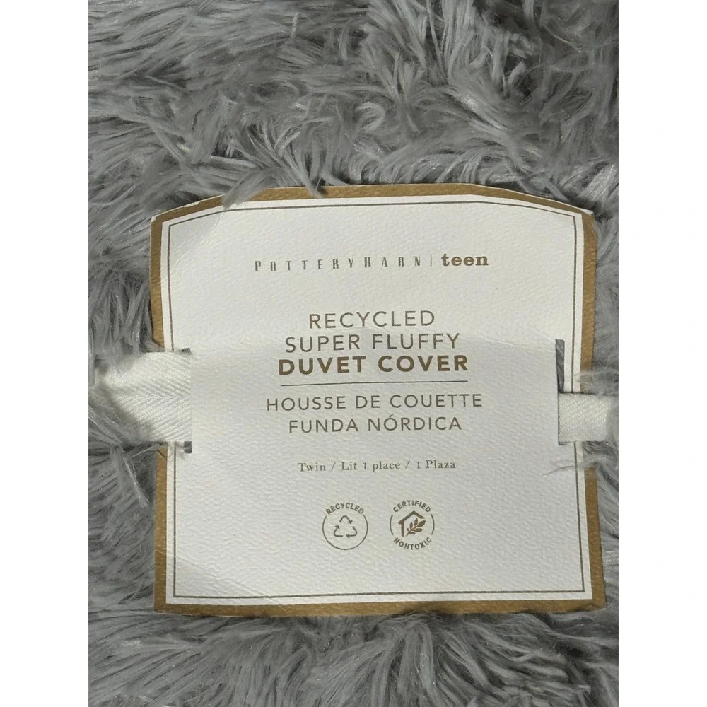 Pottery Barn Teen Recycled Super Fluffy Duvet Cover Twin 68x86 - Gray